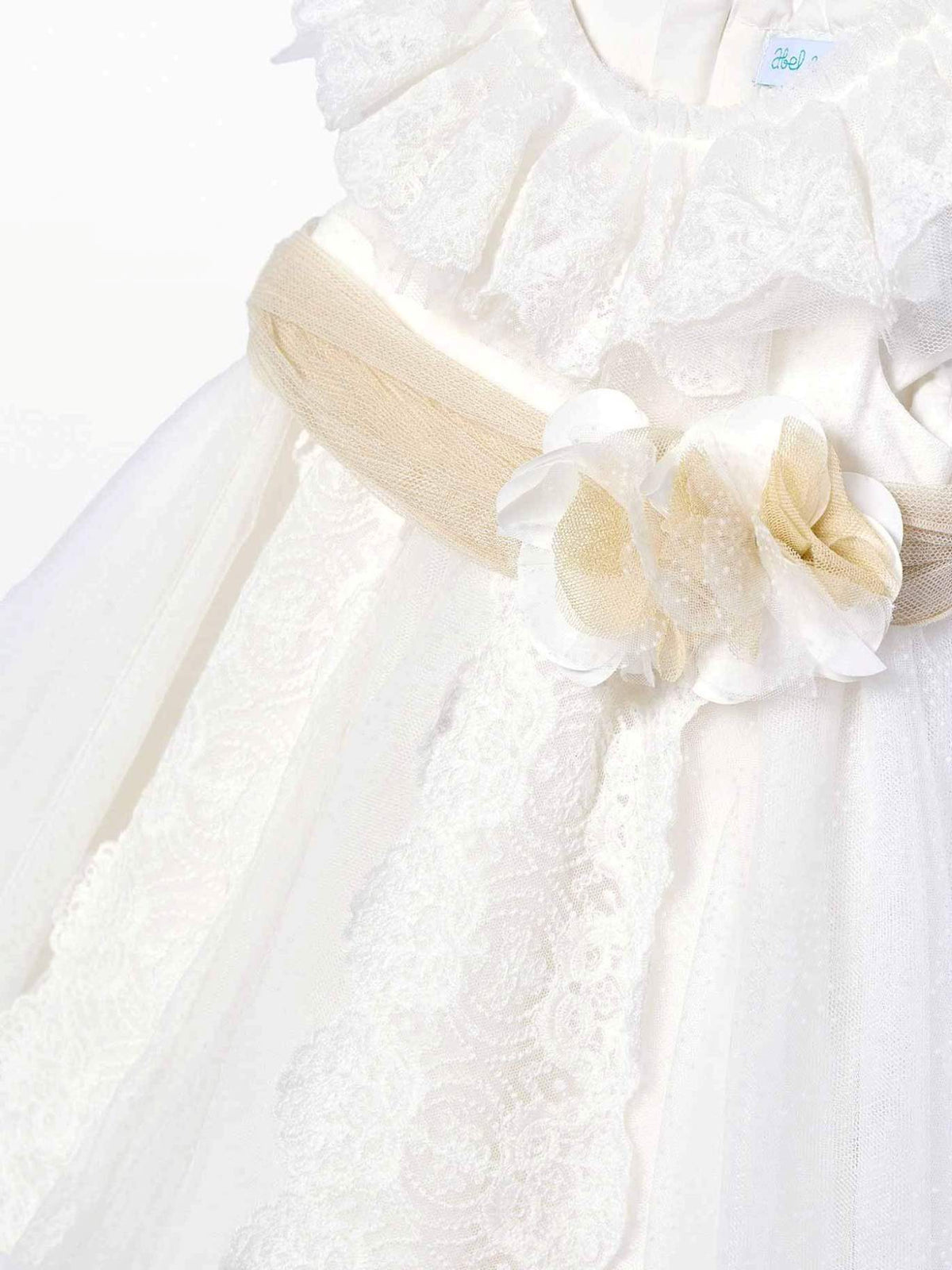 Vestido tule plumeti Nata (Creme / Pérola)  para Bebé Menina - Abel & Lula