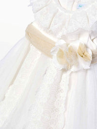 Vestido tule plumeti Nata (Creme / Pérola)  para Bebé Menina - Abel & Lula