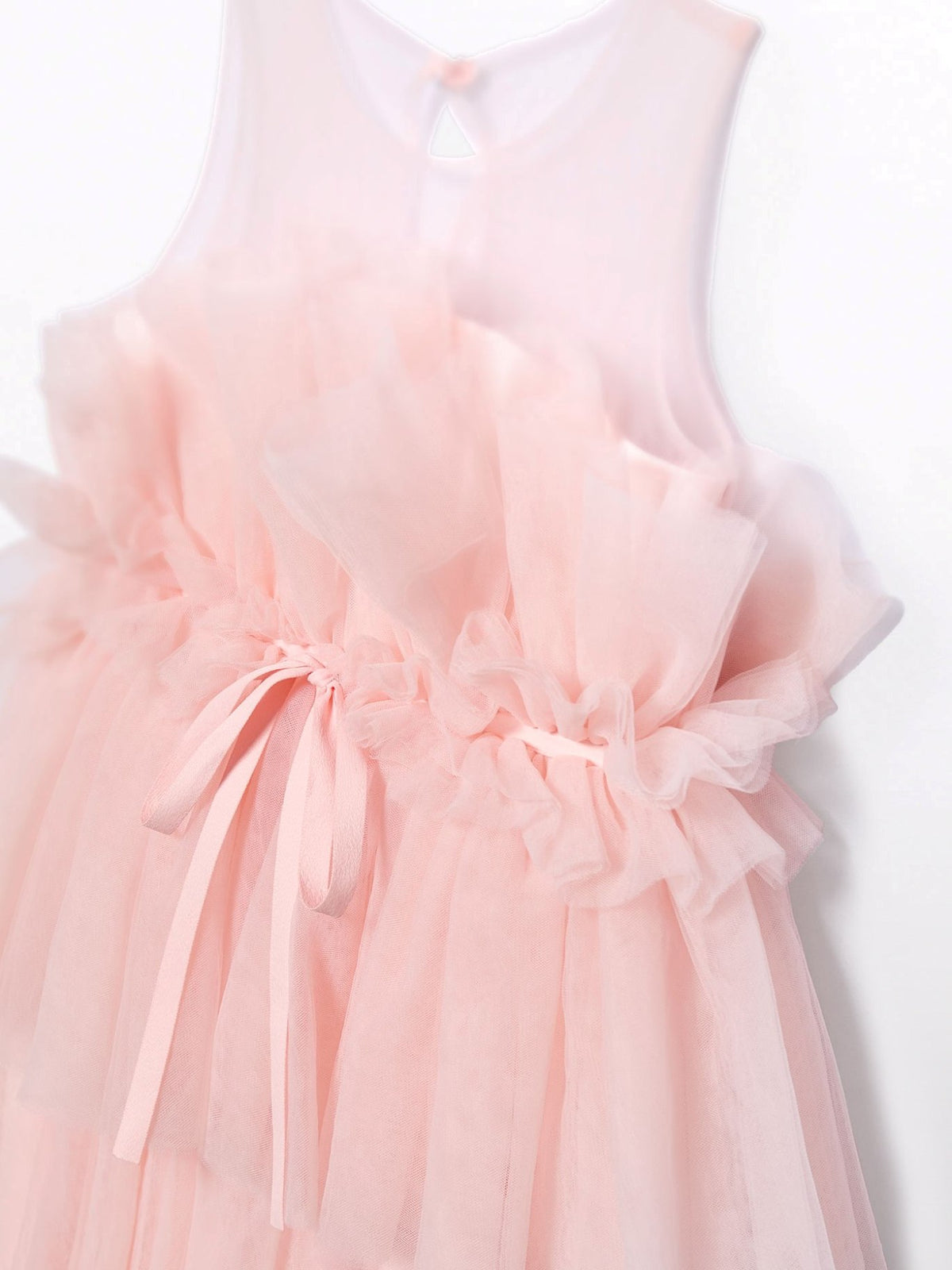 Vestido tule folhos Peónia (Fúcsia)  para Menina - Abel & Lula