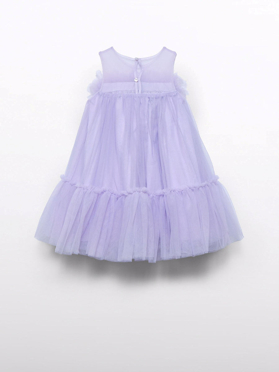 Vestido tule Lilás (Lilás)  para Menina - Abel & Lula