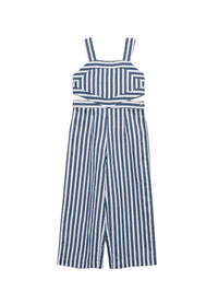 Macacão riscas bicolor Azul escur (Marinho)  para Menina - Abel & Lula
