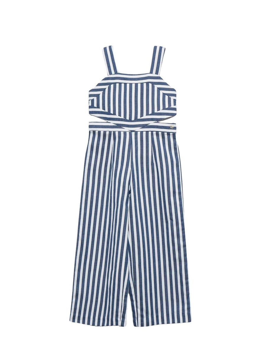 Macacão riscas bicolor Azul escur (Marinho)  para Menina - Abel & Lula