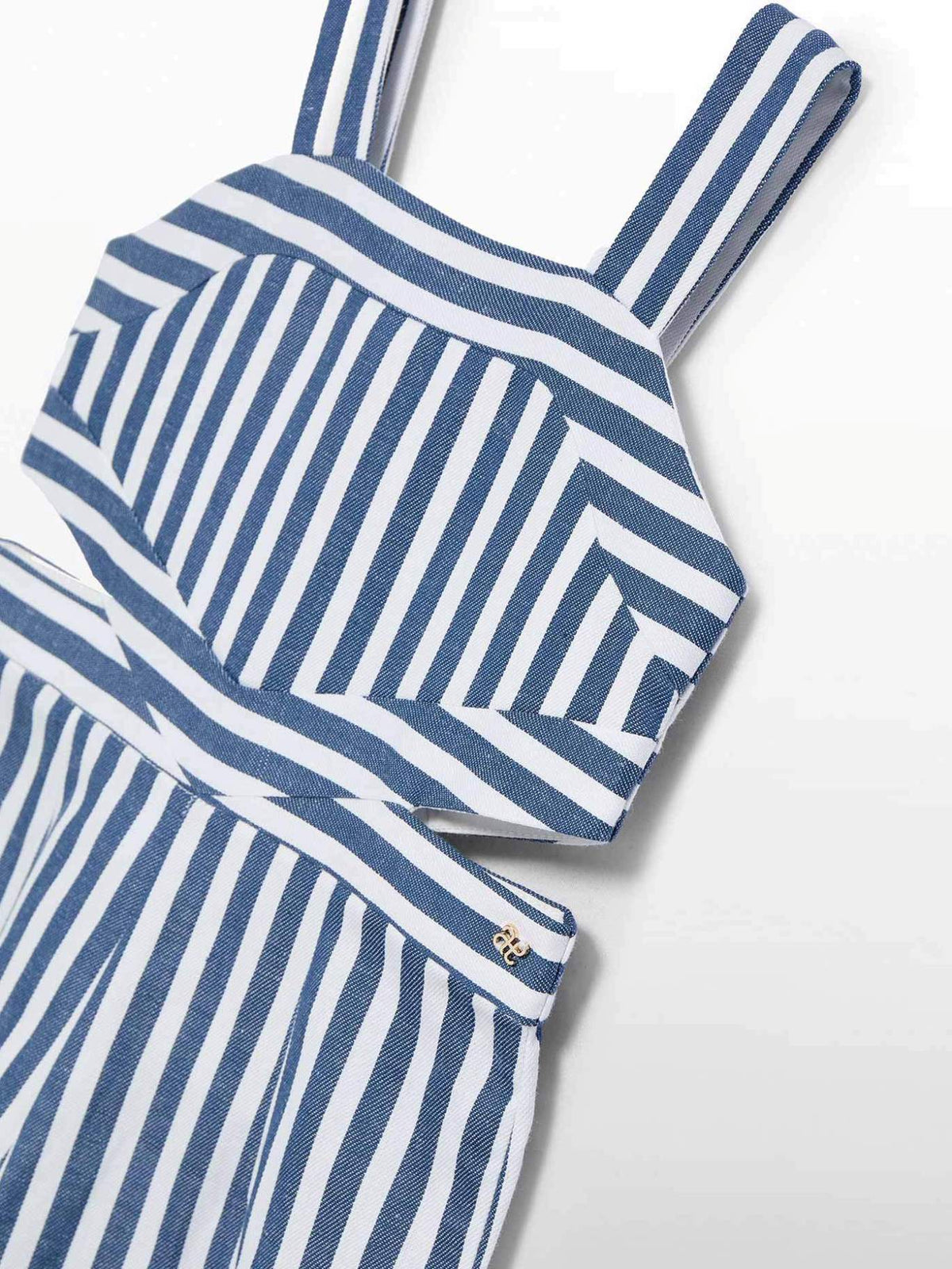Macacão riscas bicolor Azul escur (Marinho)  para Menina - Abel & Lula