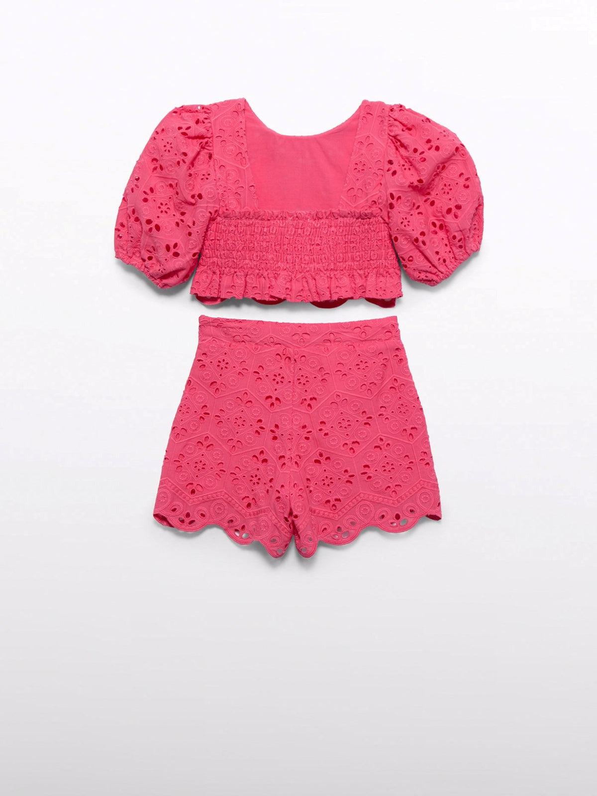 Conj.bermuda bordada Fúcsia (Fúcsia)  para Menina - Abel & Lula