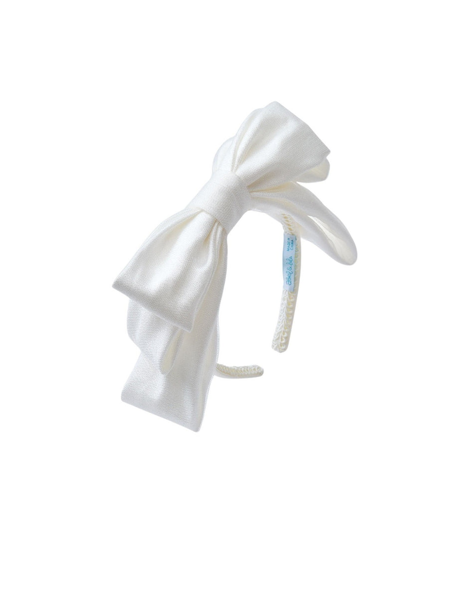 Bandolete laçada brilho Nata (Creme / Pérola)  para Menina - Abel & Lula