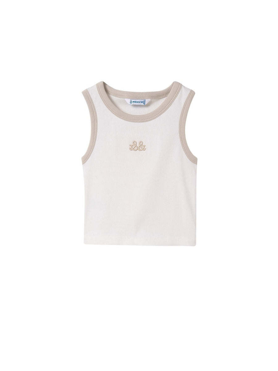 Blusa alças bordadas Crú (Creme / Pérola)  para Menina - Mayoral