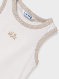 Blusa alças bordadas Crú (Creme / Pérola)  para Menina - Mayoral