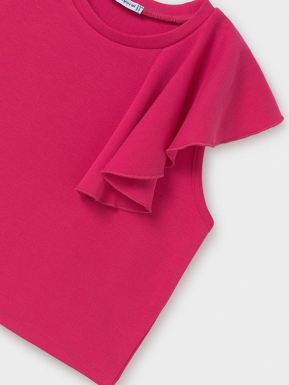 Camiseta alças folhos Verm-alarj (Rosa Velho)  para Menina - Mayoral