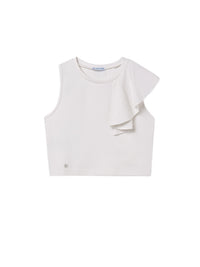 Camiseta alças folhos Crú (Creme / Pérola)  para Menina - Mayoral
