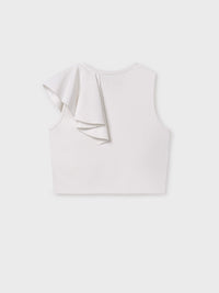 Camiseta alças folhos Crú (Creme / Pérola)  para Menina - Mayoral