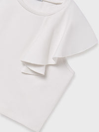 Camiseta alças folhos Crú (Creme / Pérola)  para Menina - Mayoral