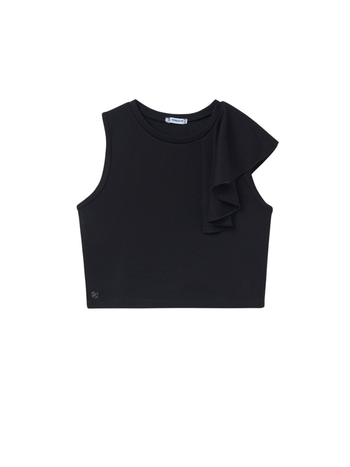 Camiseta alças folhos Preto (Preto)  para Menina - Mayoral