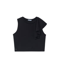 Camiseta alças folhos Preto (Preto)  para Menina - Mayoral