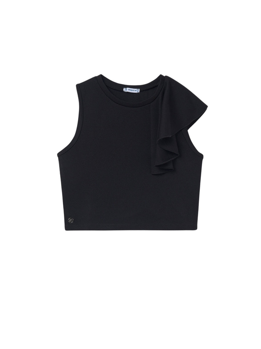 Camiseta alças folhos Preto (Preto)  para Menina - Mayoral