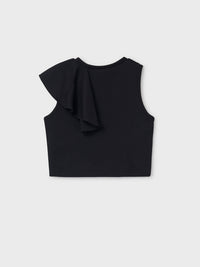 Camiseta alças folhos Preto (Preto)  para Menina - Mayoral