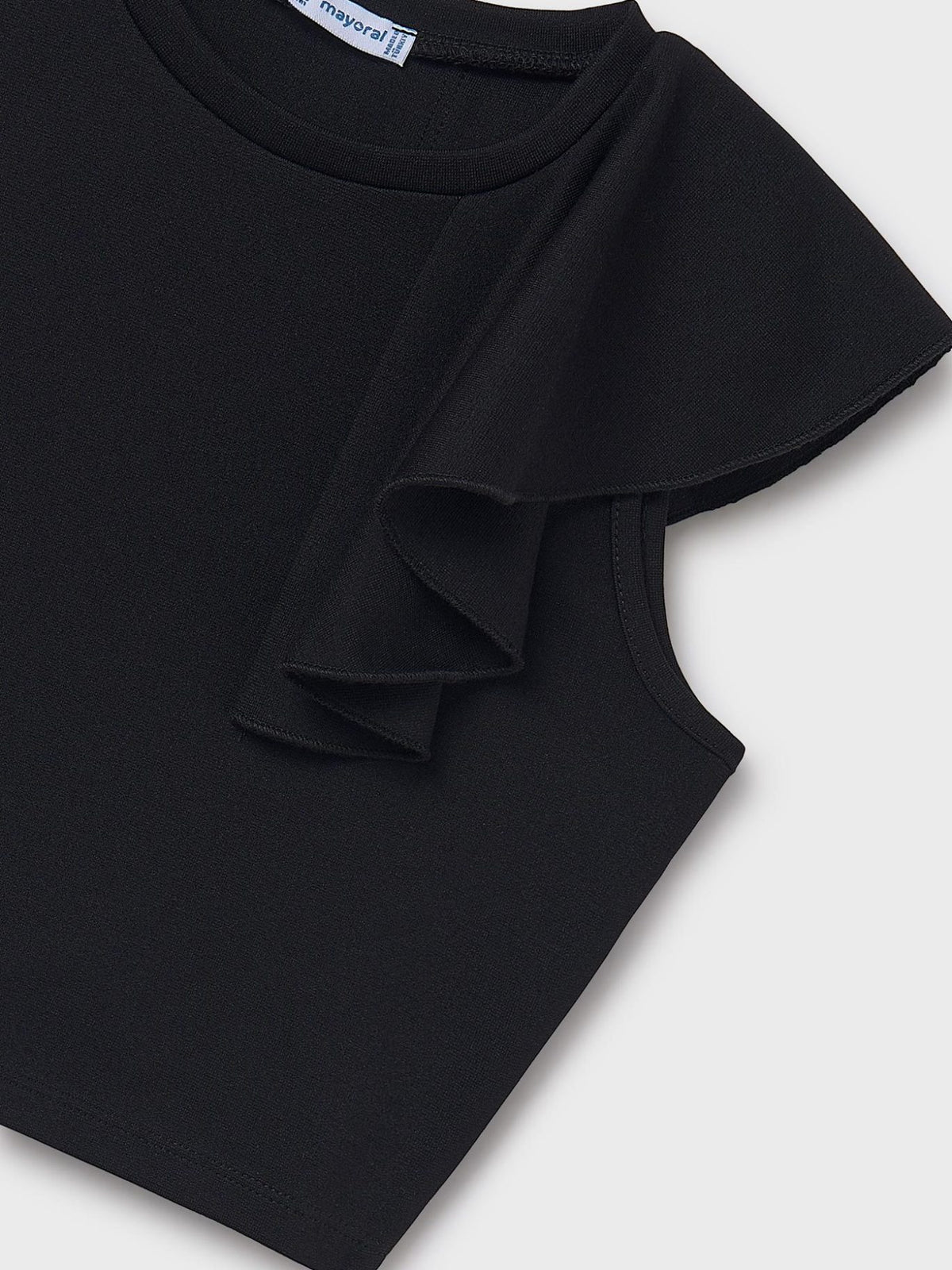 Camiseta alças folhos Preto (Preto)  para Menina - Mayoral
