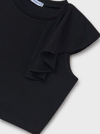 Camiseta alças folhos Preto (Preto)  para Menina - Mayoral