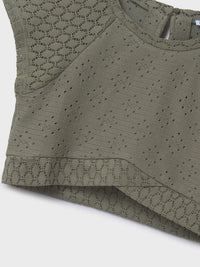 Top punto calado Musgo (Azeitona)  para Menina - Mayoral