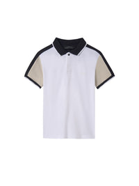 Polo m/curta combinado Bco-Quartz (Bege)  para Menino - Mayoral