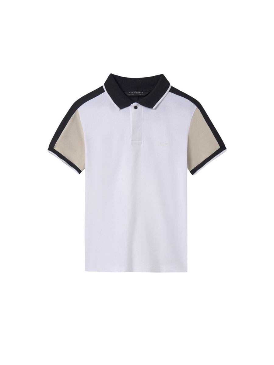 Polo m/curta combinado Bco-Quartz (Bege)  para Menino - Mayoral