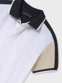 Polo m/curta combinado Bco-Quartz (Bege)  para Menino - Mayoral