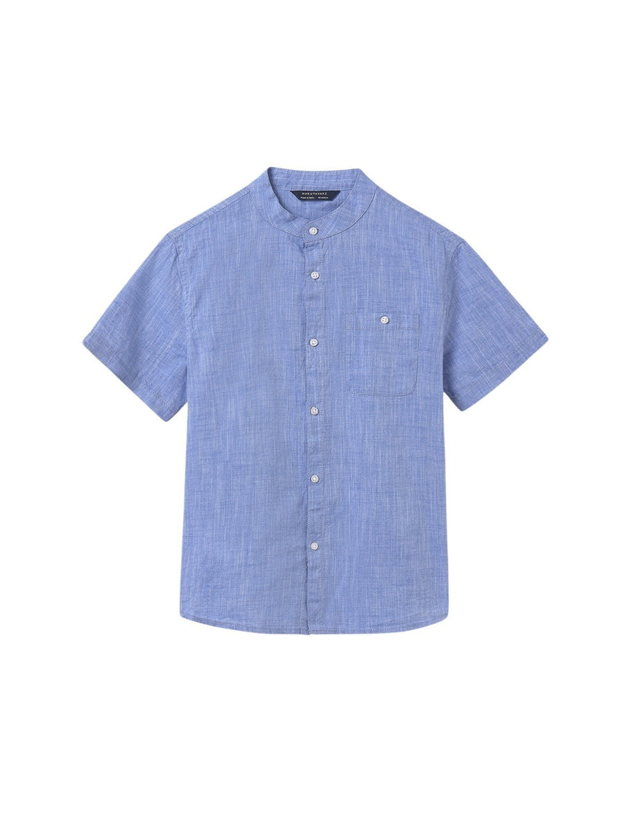Camisa m/curta gola mao Azur (Azul)  para Menino - Mayoral