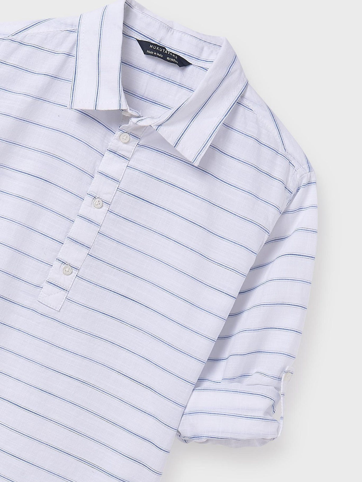 Camisa m/comp. Bco-azur (Azul)  para Menino - Mayoral