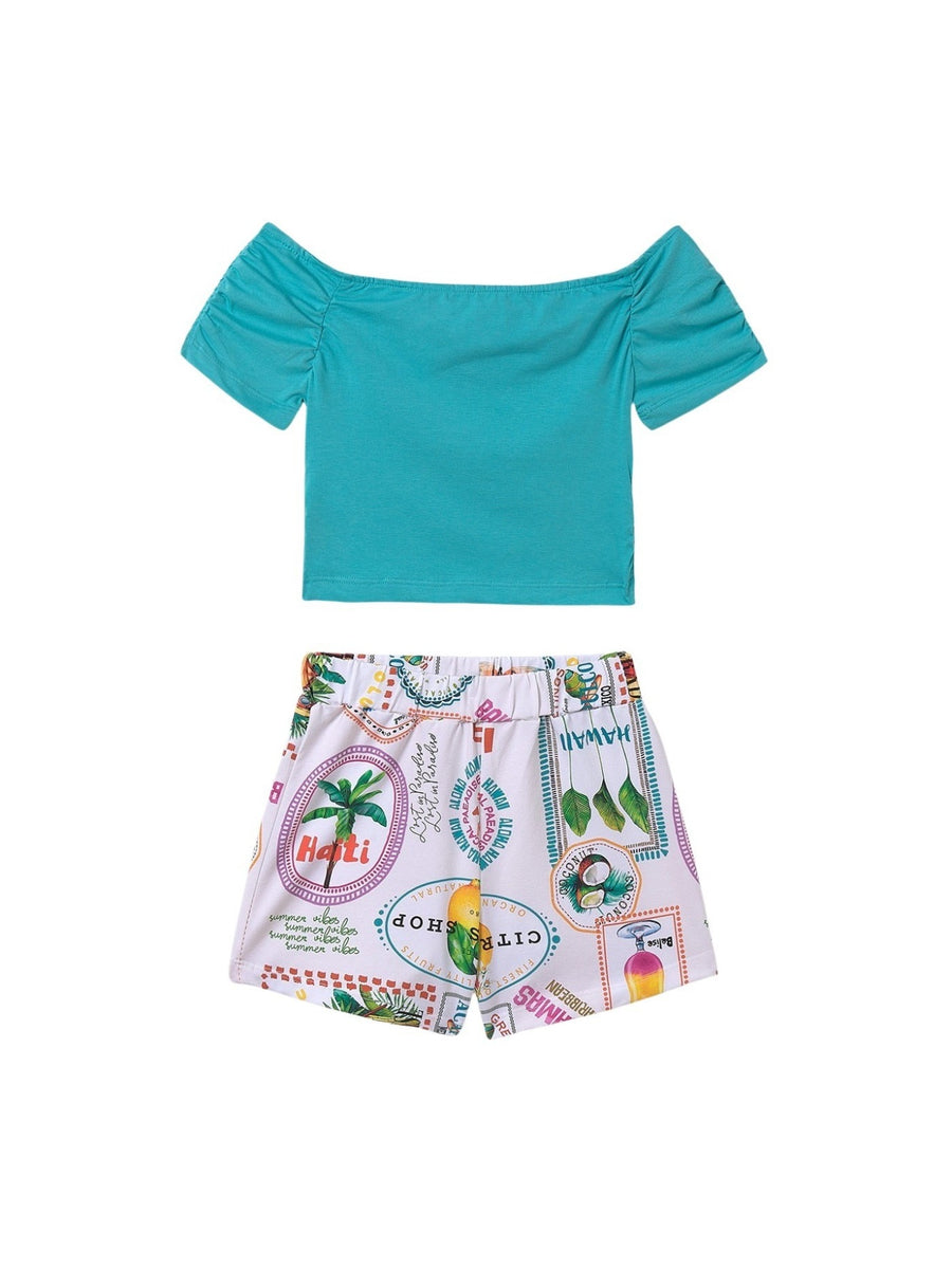 Conj. short estampado Verde (Verde)  para Menina - Mayoral