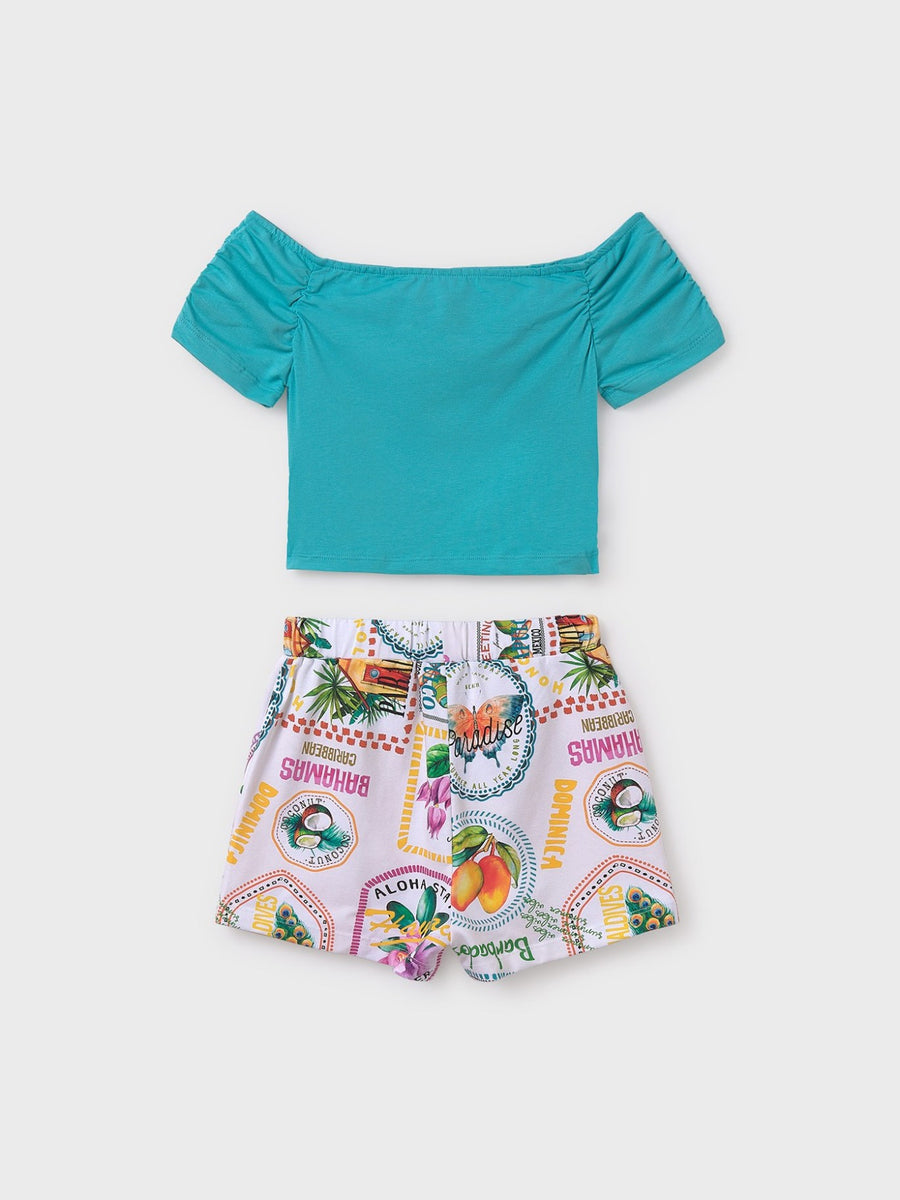 Conj. short estampado Verde (Verde)  para Menina - Mayoral