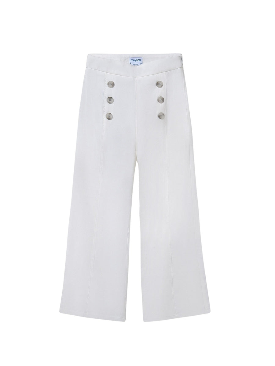 Calça botões Crú (Creme / Pérola)  para Menina - Mayoral