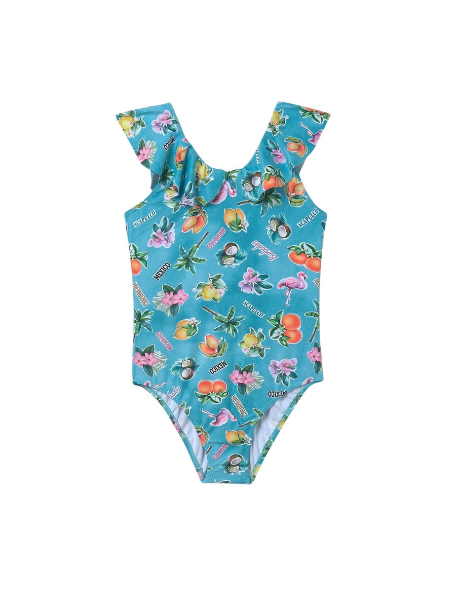 Fato banho estampado folho Verde (Verde)  para Menina - Mayoral