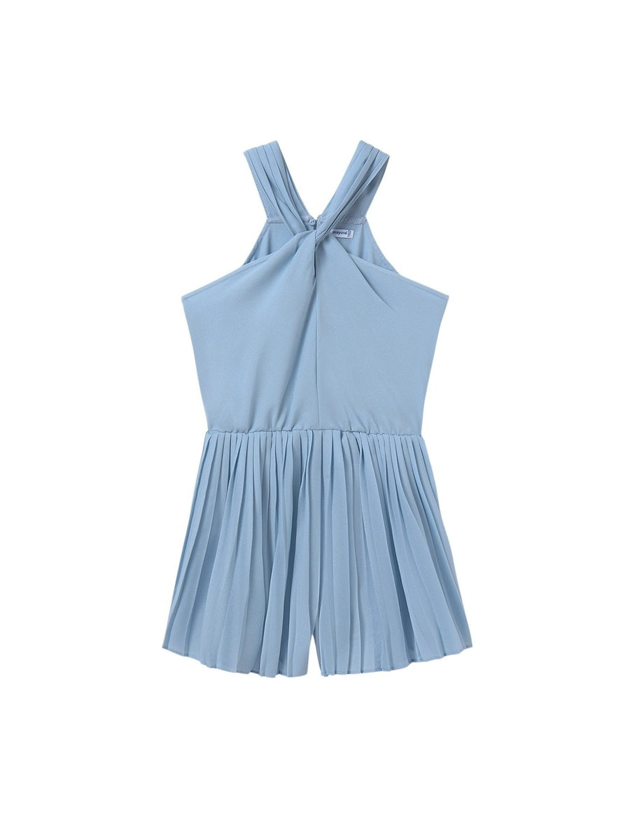 Macacão calção crepe plissado Lago (Verde Água)  para Menina - Mayoral