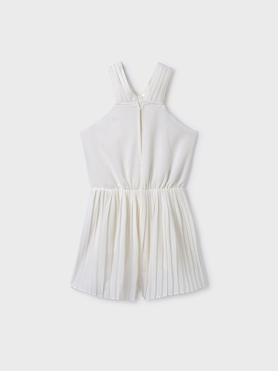 Macacão calção crepe plissado Crú (Creme / Pérola)  para Menina - Mayoral