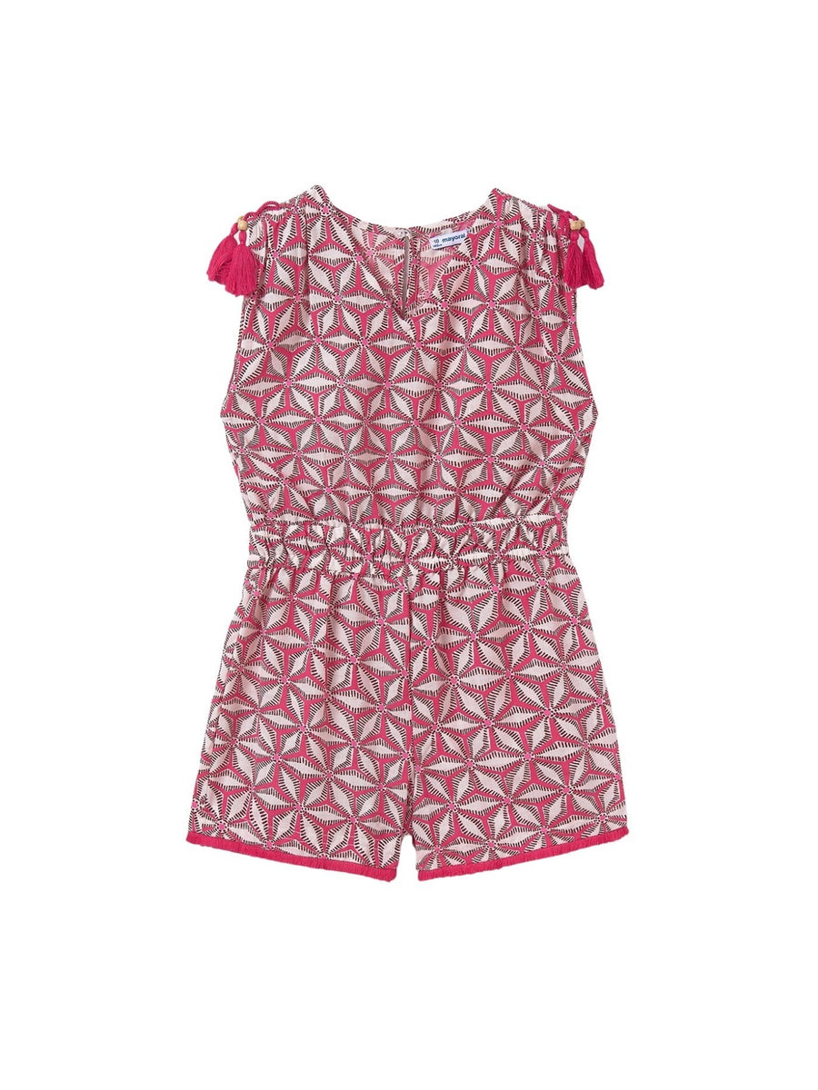 Macacão curto estampado Verm-alarj (Rosa Velho)  para Menina - Mayoral