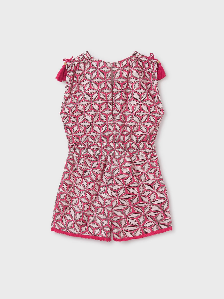 Macacão curto estampado Verm-alarj (Rosa Velho)  para Menina - Mayoral
