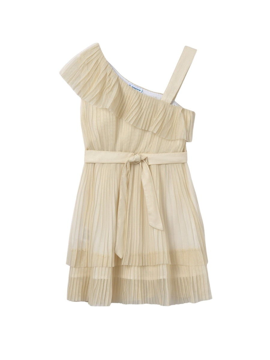 Vestido plissado Champanhe (Dourado)  para Menina - Mayoral