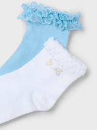 Pack 2 soquetes Azul céu (Celeste)  para Menina - Mayoral