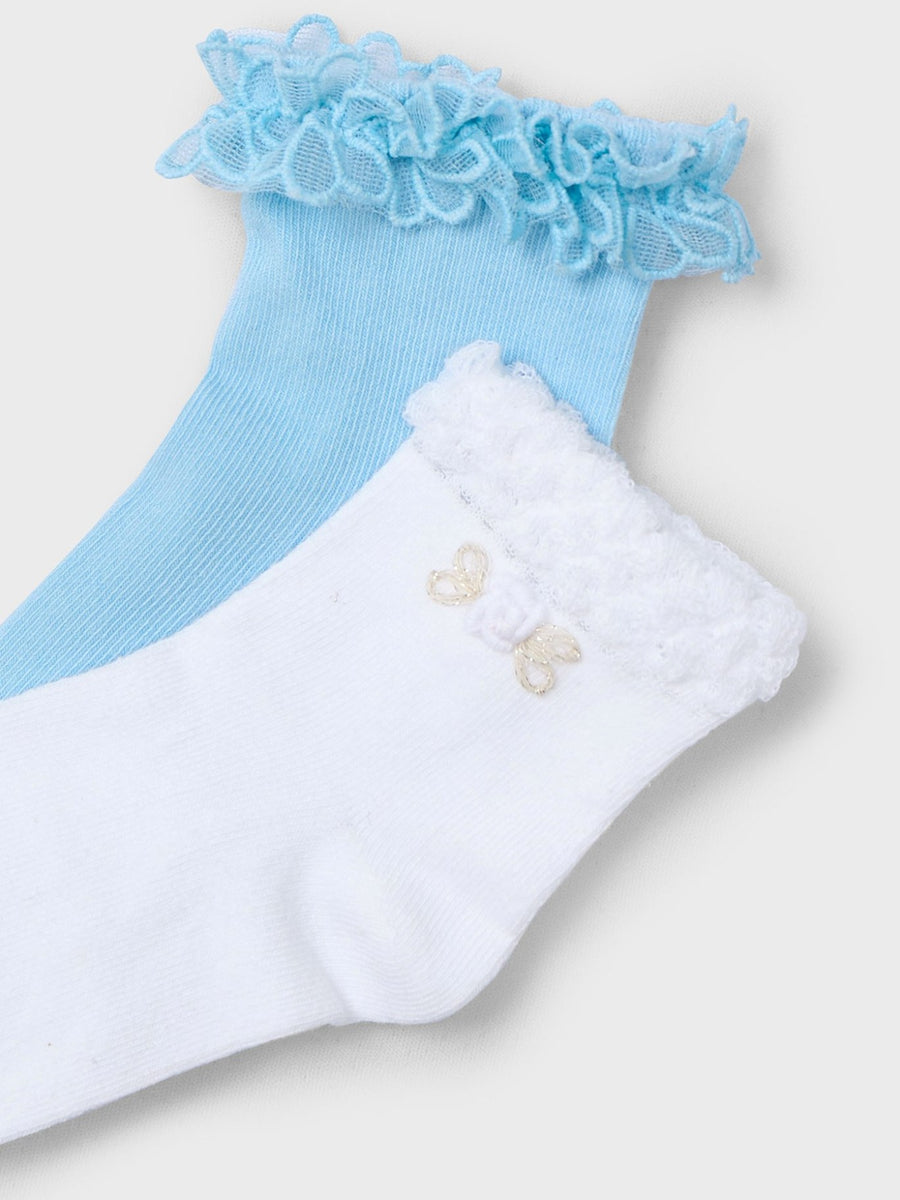 Pack 2 soquetes Azul céu (Celeste)  para Menina - Mayoral