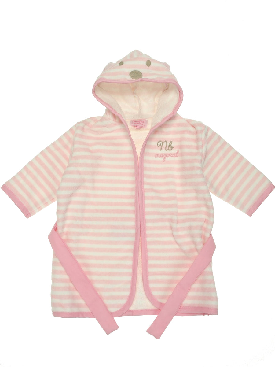 Roupão riscas  (Rosa Bébé)  para Bebé Menina - Mayoral