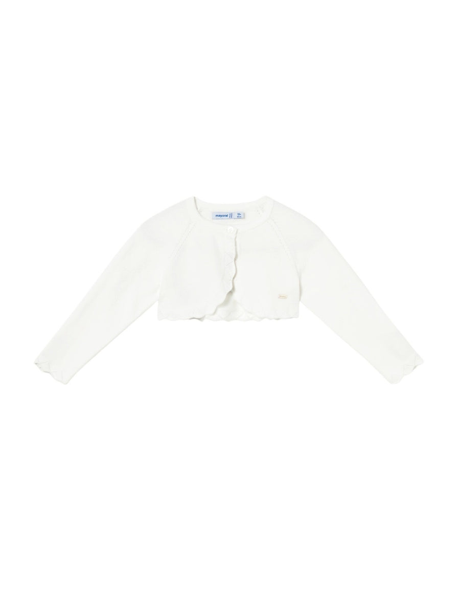 Casaco bolero tricô básico Crú (Creme / Pérola)  para Bebé Menina - Mayoral
