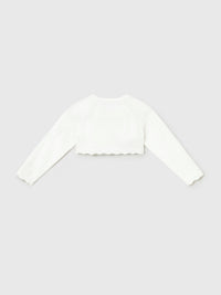 Casaco bolero tricô básico Crú (Creme / Pérola)  para Bebé Menina - Mayoral