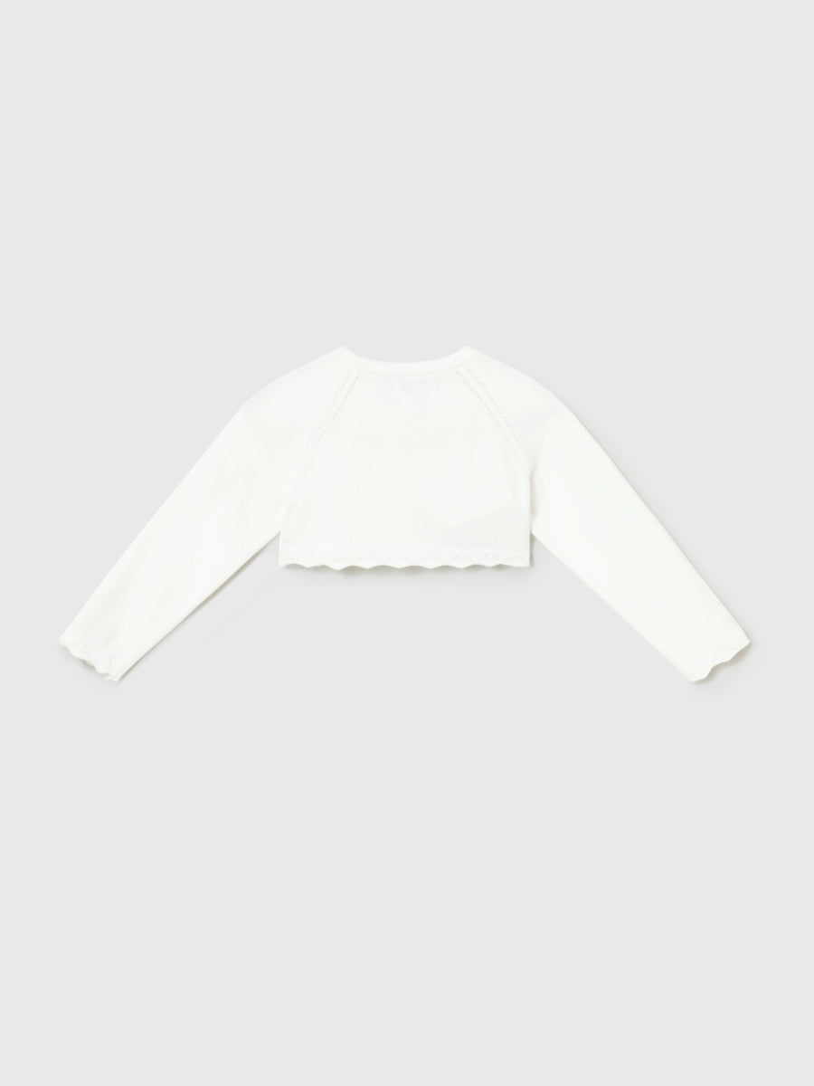 Casaco bolero tricô básico Crú (Creme / Pérola)  para Bebé Menina - Mayoral