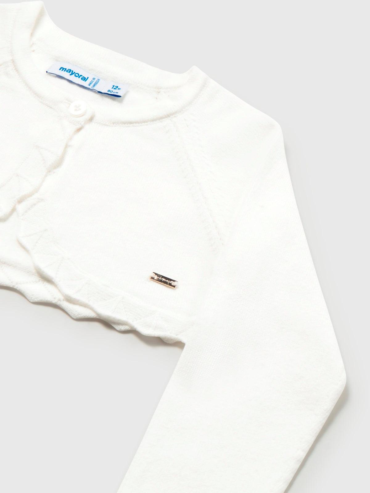 Casaco bolero tricô básico Crú (Creme / Pérola)  para Bebé Menina - Mayoral