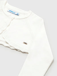 Casaco bolero tricô básico Crú (Creme / Pérola)  para Bebé Menina - Mayoral