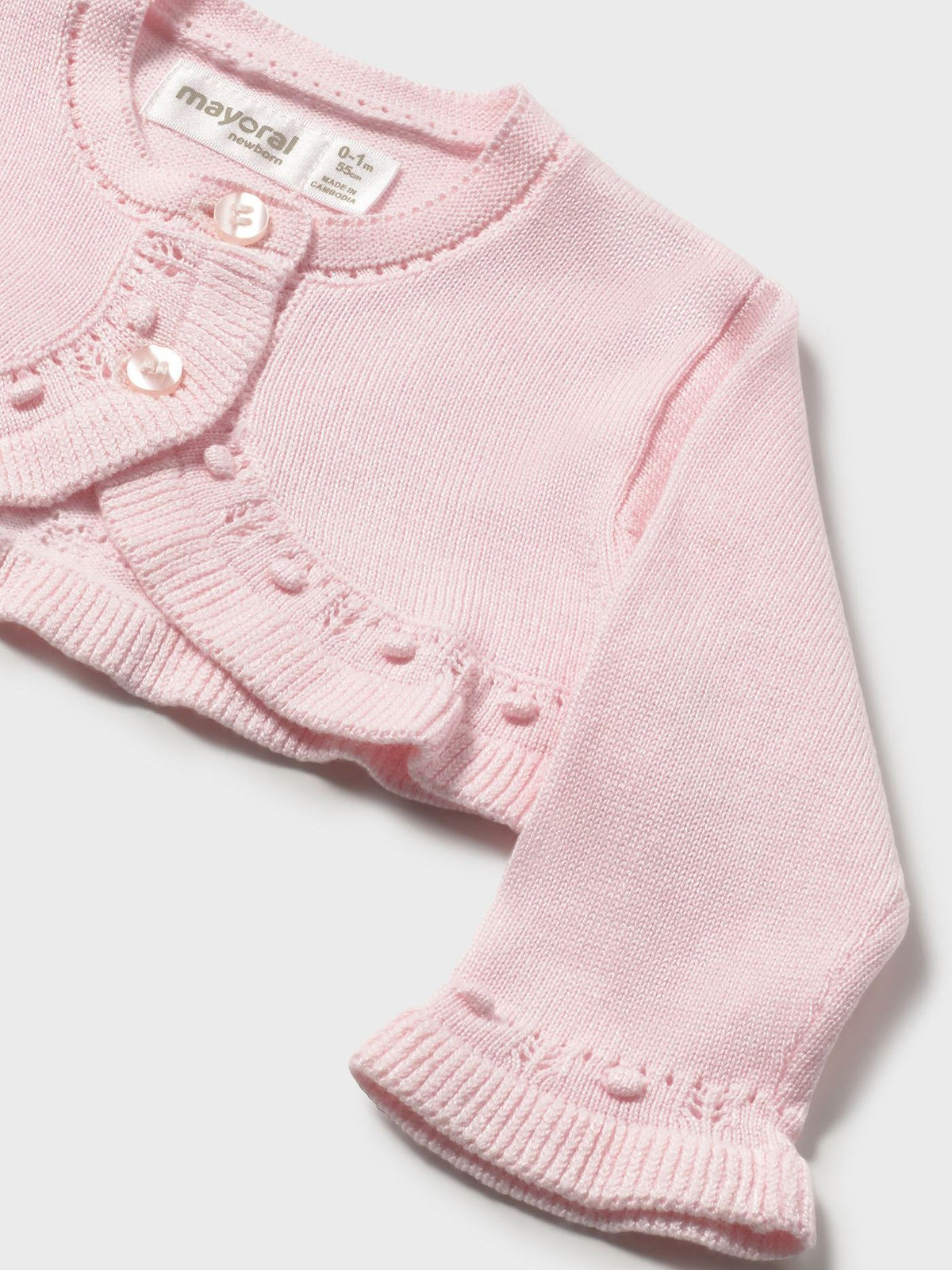 Casaco tricot básico Rosa baby (Rosa Bébé)  para Bebé Menina - Mayoral