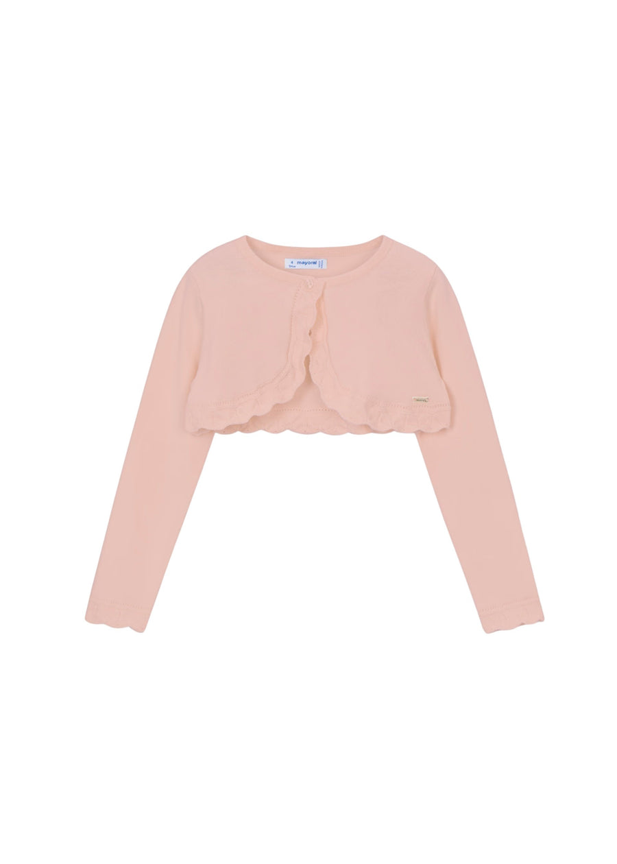 Casaco bolero tricô básico Blossom (Salmão)  para Menina - Mayoral