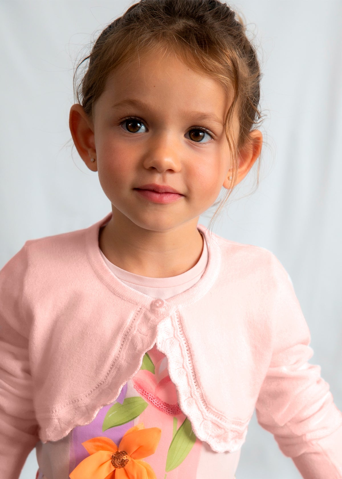 Casaco bolero tricô básico Blossom (Salmão)  para Menina - Mayoral