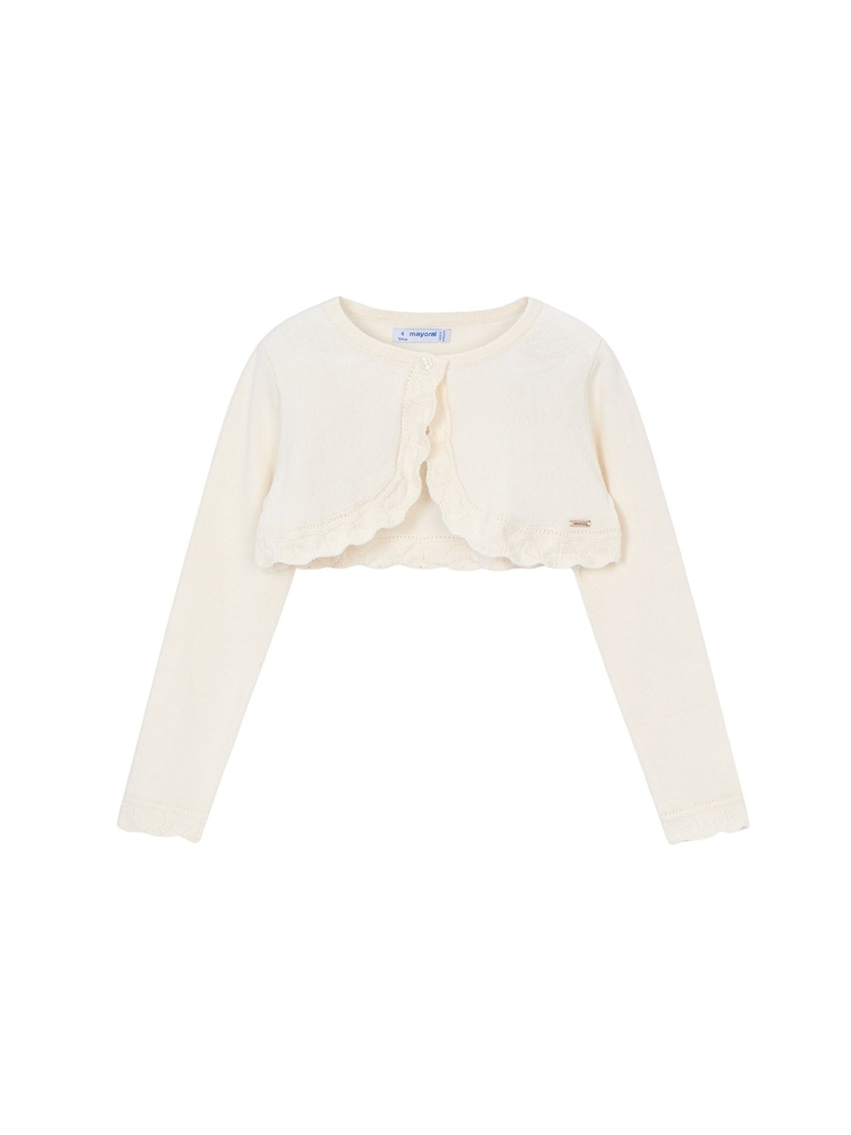 Casaco bolero tricô básico Crú (Creme / Pérola)  para Menina - Mayoral