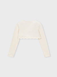 Casaco bolero tricô básico Crú (Creme / Pérola)  para Menina - Mayoral