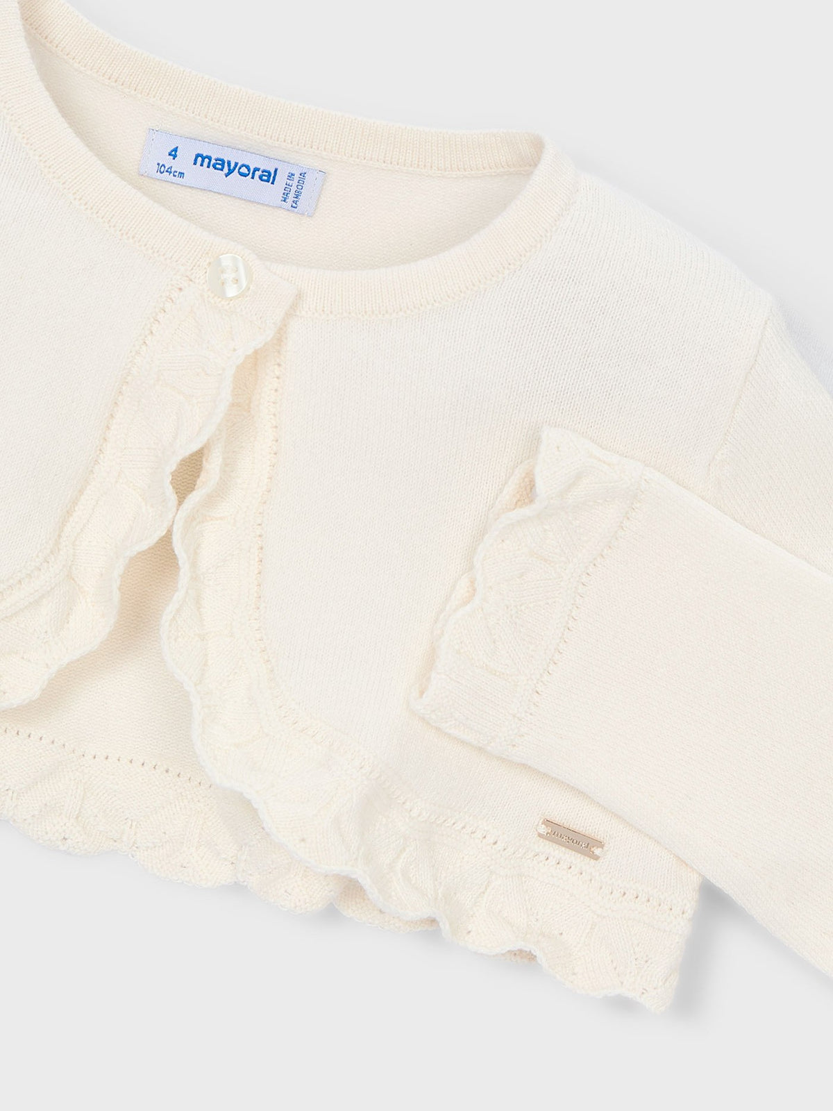 Casaco bolero tricô básico Crú (Creme / Pérola)  para Menina - Mayoral